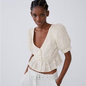 Zara cream floral top